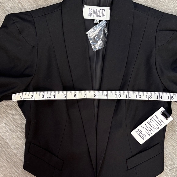 New w tags BB Dakota Women's Elegant Black Tuxedo Jacket size 0 - Picture 4 of 8